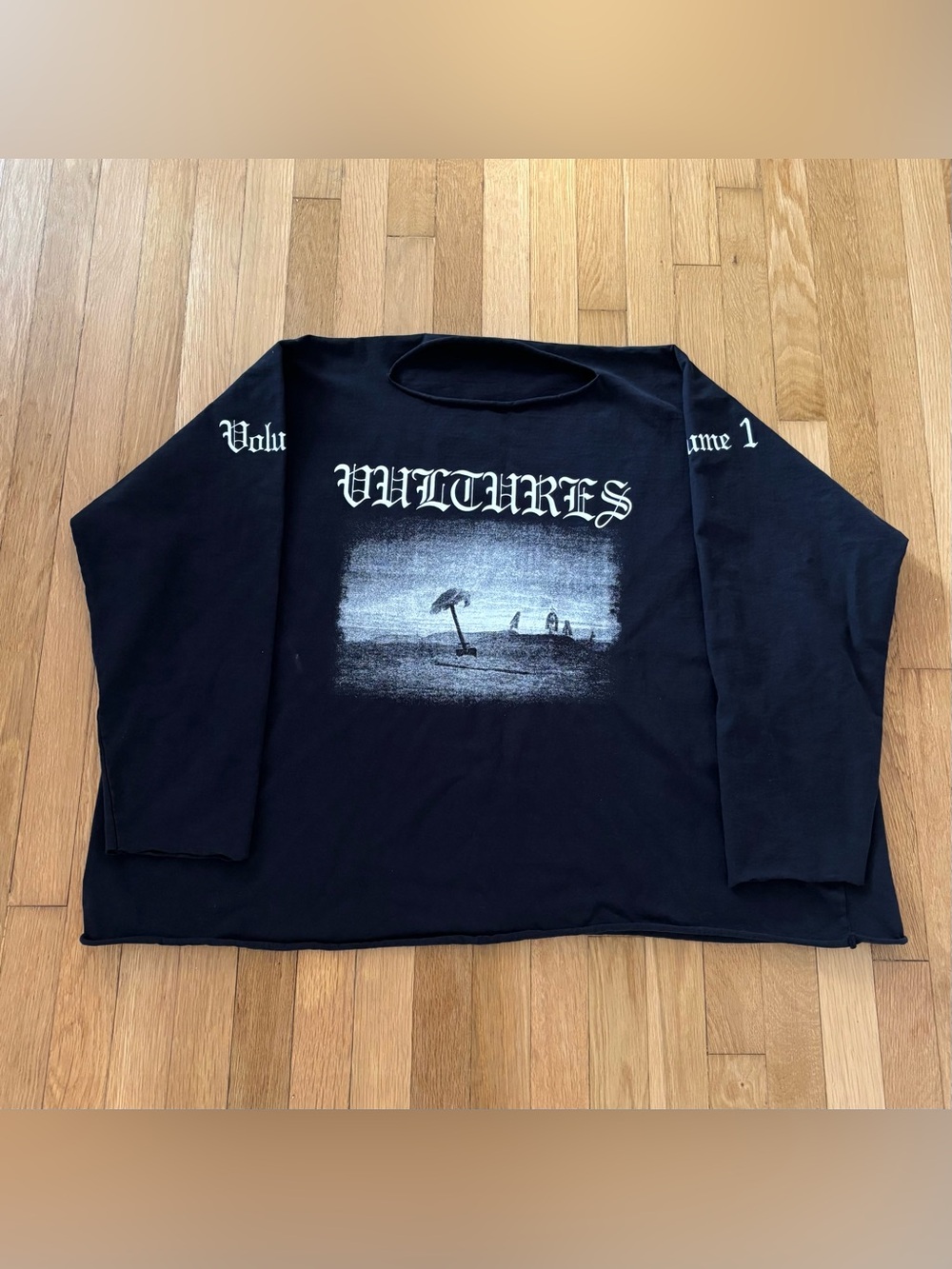 Kanye West Vultures Long Sleeve Shirt Black Size 3 YZY Ye Merch Large XL Boxy